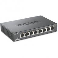 D-LINK D 108 8-Port Layer 2 unmanaged Gigabit Switch 8x 10/100/1000 Mbit/s BaseT Port Plug & Play lüfterlos Metallgehäuse (D 108/E)