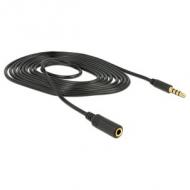 DELOCK Kabel Klinke Verlängerung 3,5 mm Stecker Buchse 4 Pin IPhone 2,0 m schwarz (84667)