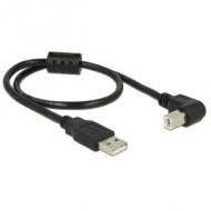 DELOCK Kabel USB 2.0 A Stecker USB 2.0 B Stecker 90 G gewinkelt unten 0,5 m schwarz (84809)
