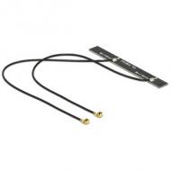 DELOCK Antenne Doppel WLAN MHF / U.FL-LP-068 kompatibler Stecker 802.11 ac / a / h / b / g / n 5 dBi 2x150mm PCB intern (88983)