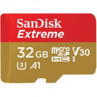 SanDisk Extreme microSDHC 32GB + SD Adapter für Action Sports Cameras - works mit GoPro Messaging - 100MB Lesen / 60MB schreiben A1 (SDSQXAF-032G-GN6AA)
