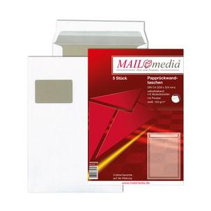 Versandtaschen mit Papprücken C4, mit Fenster links, Kleinpackung 30131051