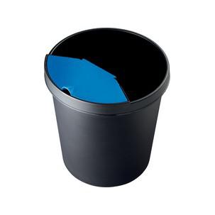 Papierkorb, schwarz - mit Abfall-Einsatz mit Deckel H6106093