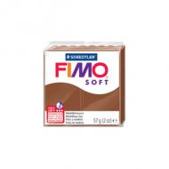 FIMO SOFT Modelliermasse, ofenhärtend, schokolade, 57 g öfenhärtend in 30 Minuten bei 110 Grad, weich und soft, sofort modellierfähig, leicht zu mischen alblock in 8 Portionen unterteilt, Maße: (B)55 x (T)15 x (H)55 mm (8020-75)