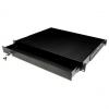 19" Tastaturschublade, 1 HE, ohne Tastatur, schwarz