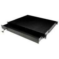 19" Tastaturschublade, 1 HE, ohne Tastatur, schwarz