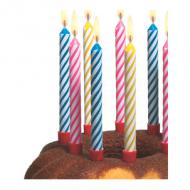 Symbolbild: Anwendung Geburtstagskerzen, umlaufend weiß gestreift