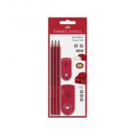 Bleistift GRIP 2001 3er-Set, rot