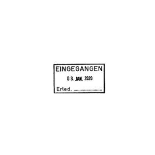 Abdruckbeispiel, 2910/L, Eingegangen + Erled. 73359