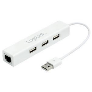 USB 2.0 auf Fast Ethernet Adapter mit 3-Port USB Hub UA0174A
