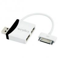 USB 2.0 Hub, 2 Port + 1 x Apple Dock Kabel