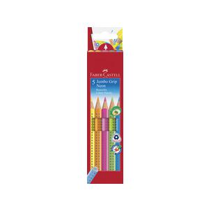 Dreikant-Buntstifte Jumbo GRIP Neon, 5er Etui 110994