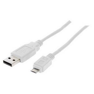 USB 2.0 Micro Anschlusskabel, USB-A - Micro USB-B - blanc BS77180-W