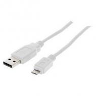 USB 2.0 Micro Anschlusskabel, USB-A - Micro USB-B - blanc