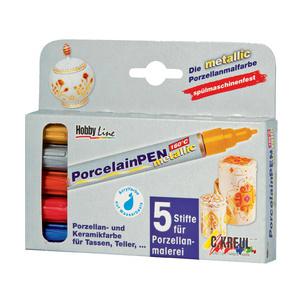 Porzellanmarker Hobby Line "PorcelainPen metallic", 5er-Set 16430