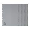 Zahlen Kunststoff-Register, grau, 1-100