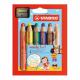 Multitalentstift woody 3 in 1, 18er Karton-Etui - inkl. Pinsel 880/10