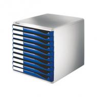 Schubladenbox Formular-Set, lichtgrau / blau