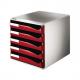 Schubladenbox Post-Set, lichtgrau / rot 5280-00-28