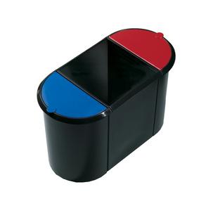 Papierkorb Trio-System, schwarz / rot / blau H6103597