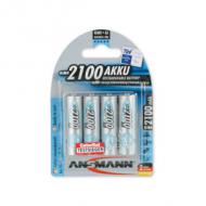 NiMH Akkus, Mignon (AA), 2100 mAh, 4 stück