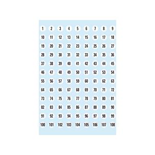 Zahlen-Sticker - rund (4128) 4124
