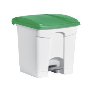 Tret-Abfalleimer, weiß/grün H2402051