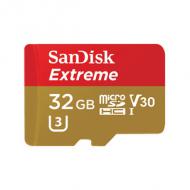 SANDISK Extreme PRO 32GB microSDHC Card UHS-I A1 C10 V30 U3 100MB / s lesen / 90MB / s schreiben + Adapter (SDSQXCG-032G-GN6MA)