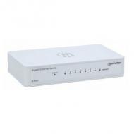 MANHATTAN 8Port Gigabit Ethernet Switch Kunststoffgehaeuse weis 10 / 100 / 1000 auto-sensing (560702)