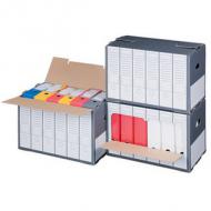 Symbolbild: Archiv-Container, mit perforiertem Frontdeckel, in Anwendung