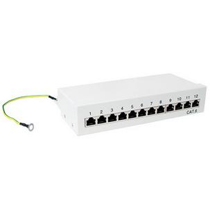 Desktop Patch Panel Kat.6, 12 Port, lichtgrau NP0017A