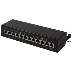 Desktop Patch Panel Kat.6, 12 Port, schwarz NP0017