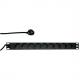 19" Steckdosenleiste, 1 HE, 9-fach, mit Schalter PDU9C03
