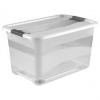 Aufbewahrungsbox "konrad" mit Rollen, transparent, 52 Liter