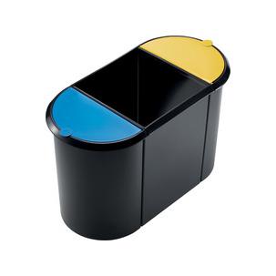 Papierkorb Trio-System, schwarz / gelb / blau H6103598