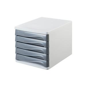 Schubladenbox, weiß / mittelgrau H6129482