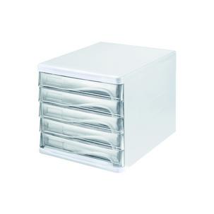 Schubladenbox , weiß / glasklar H6129402