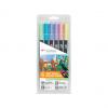 Fasermaler "DUAL BRUSH PEN ABT", 6er-Set Pastellfarben