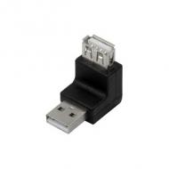 USB 2.0 Adapter, USB-A Stecker - USB-A Kupplung, 270 Grad gewinkelt