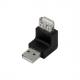 USB 2.0 Adapter, USB-A Stecker - USB-A Kupplung, 90 Grad gewinkelt  AU0027