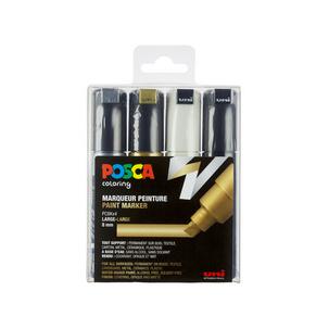 Pigmentmarker POSCA PC-8K, 4er Etui PC8K/8 METAL 09