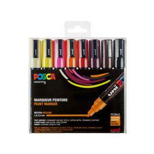Pigmentmarker POSCA PC-5M, 8er Etui, warme Farben PC5M/8A ASS15