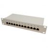 10" Patch Panel Kat. 6, lichtgrau