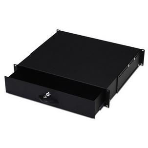 19" Dokumentenfach, 2 HE, schwarz DN-19 KEY-2U-SW