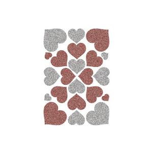 (5) Herzen rot & silber 6387