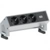 Steckdosenleiste DESK 2, 3-fach, inox