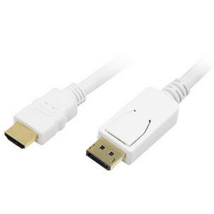 Symbolbild: DisplayPort - HDMI Anschlusskabel, weiß CV0055