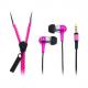 Reißverschluss In-Ear Headset, blau / pink HS0021