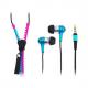Reißverschluss In-Ear Headset, blau / pink HS0021