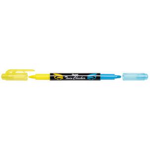 Textmarker TWIN CHECKER, gelb / blau SLW8-GS